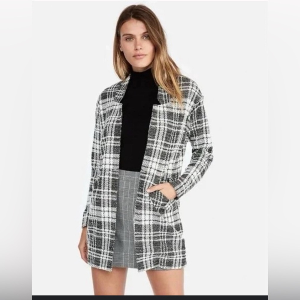 Express Plaid Long Blazer - Picture 8 of 8